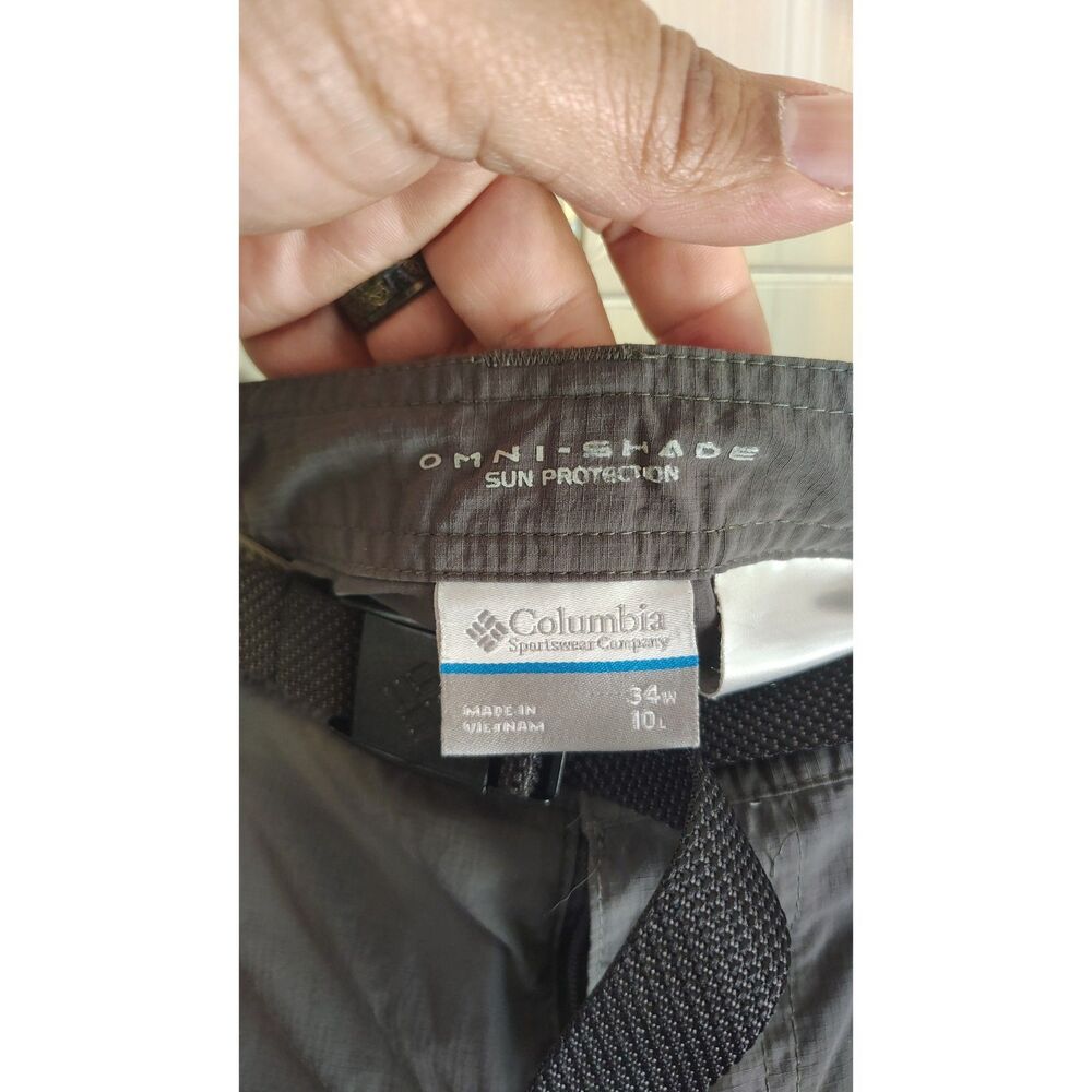 Columbia Men's Gray Cargo Hiking Shorts with Built-In Belt 34W 10L - Picture 4 of 5
